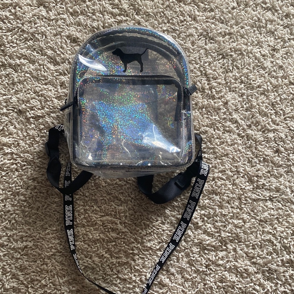 clear VS PINK mini backpack